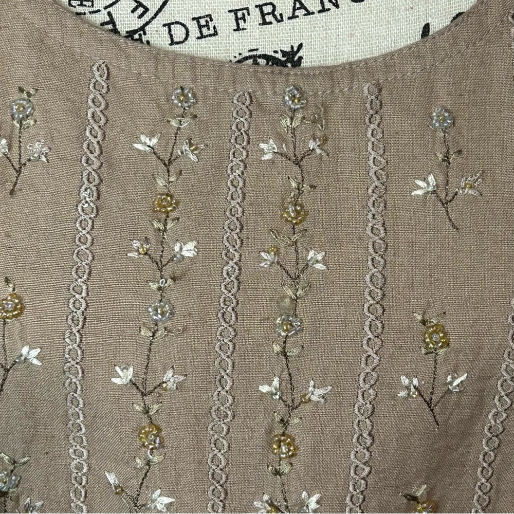Vintage Erika Collection Jumper Dress cotton linen blend Lagenlook boho … - Picture 3 of 15